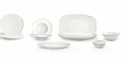 Viadurini Kitchen Teller Set-Geschirrset aus weißem Porzellan 23 Teile Modernes und elegantes Design - Nalah