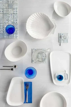 Viadurini Kitchen Teller Set-Geschirrset aus weißem Porzellan 23 Teile Modernes und elegantes Design - Nalah