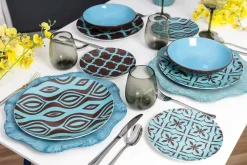 Viadurini Kitchen Teller Set-Geschirrset Porzellan Farbiges Porzellan Modern 18 Pieces - Timesquare