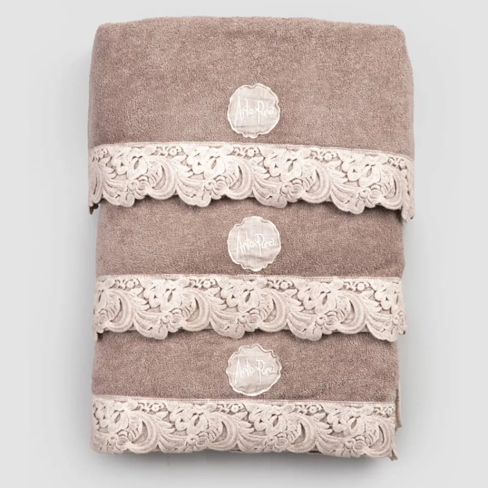 Viadurini Textile Handtücher-Gesichts- und Gästetücher und Badetuch aus Baumwolle Terry und Armonia Lace - Frollo
