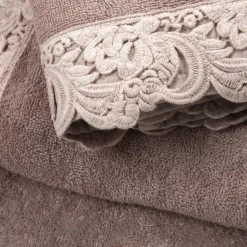 Viadurini Textile Handtücher-Gesichts- und Gästetücher und Badetuch aus Baumwolle Terry und Armonia Lace - Frollo