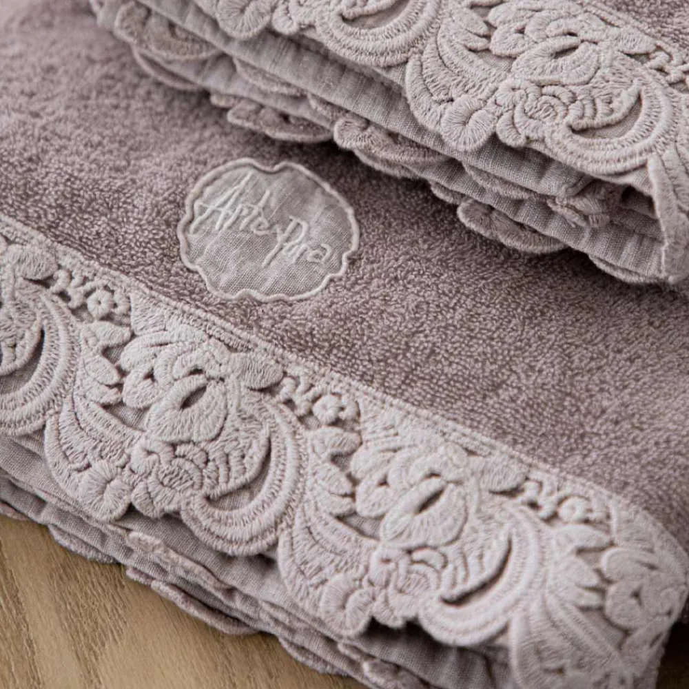 Viadurini Textile Handtücher-Gesichts- und Gästetücher und Badetuch aus Baumwolle Terry und Armonia Lace - Frollo