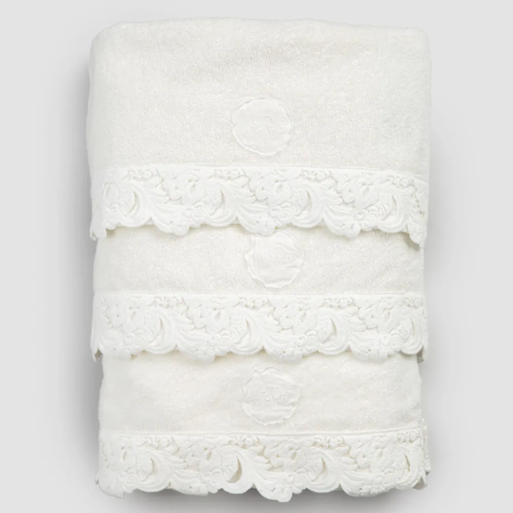 Viadurini Textile Handtücher-Gesichts- und Gästetücher und Badetuch aus Baumwolle Terry und Armonia Lace - Frollo