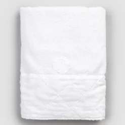 Viadurini Textile Handtücher-Gesichtstuch aus weißem Baumwollfrottier mit geometrischem Dekor - Gimmy