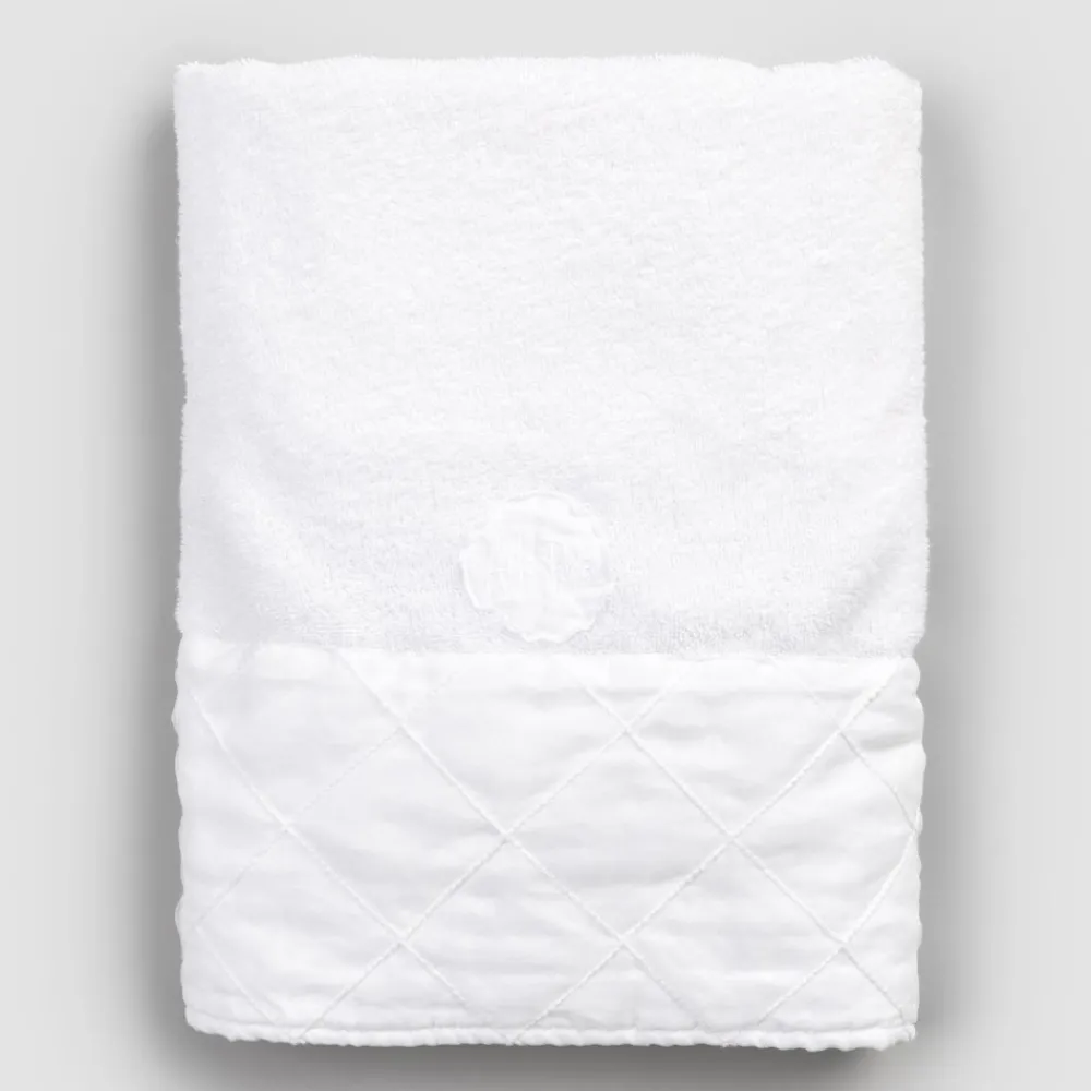 Viadurini Textile Handtücher-Gesichtstuch aus weißem Baumwollfrottier mit geometrischem Dekor - Gimmy