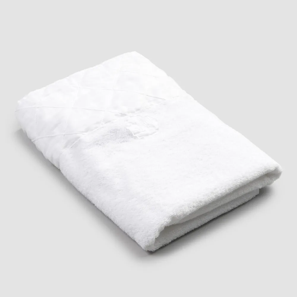 Viadurini Textile Handtücher-Gesichtstuch aus weißem Baumwollfrottier mit geometrischem Dekor - Gimmy