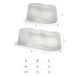 Viadurini in the Garden Lichtmöbel-Gewellte Außenbank aus Polyethylen Made in Italy - Brenda