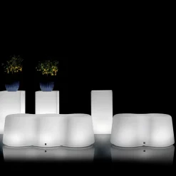 Viadurini in the Garden Lichtmöbel-Gewellte Außenbank aus Polyethylen Made in Italy - Brenda