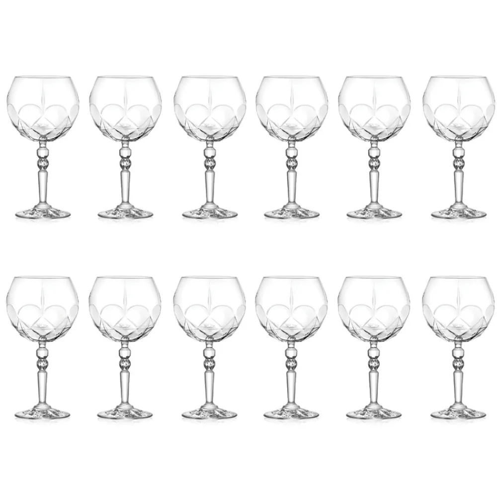 Viadurini Kitchen Italienisches Kristallgeschirr-Gin Tonic Cocktailglas Service in Eco Crystal 12 Stück - Bromeo