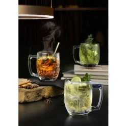 Viadurini Kitchen Italienisches Kristallgeschirr-Glastasse für Moscow Mule in verziertem Öko-Kristall 8 Stück - Destino