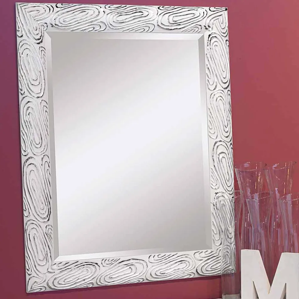 Viadurini Classic Wandspiegel-Gold / Weiß / Silber Wandspiegel aus Holz in Italien Eugenio