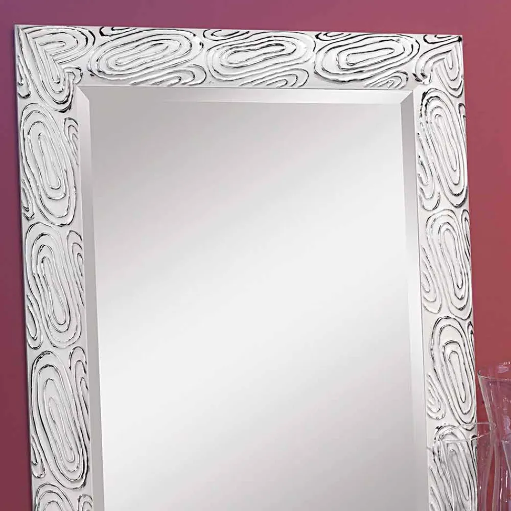 Viadurini Classic Wandspiegel-Gold / Weiß / Silber Wandspiegel aus Holz in Italien Eugenio