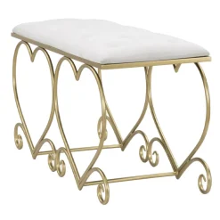 Viadurini Living Moderne Wohnzimmerbank-Gold Eisenbank mit gepolstertem Sitz mit Stoffbezug - Alchimia