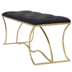 Viadurini Living Moderne Wohnzimmerbank-Goldene Bank mit Eisenstruktur und Sitz mit Stoffbezug - Symbol