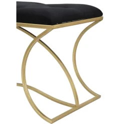 Viadurini Living Moderne Wohnzimmerbank-Goldene Bank mit Eisenstruktur und Sitz mit Stoffbezug - Symbol