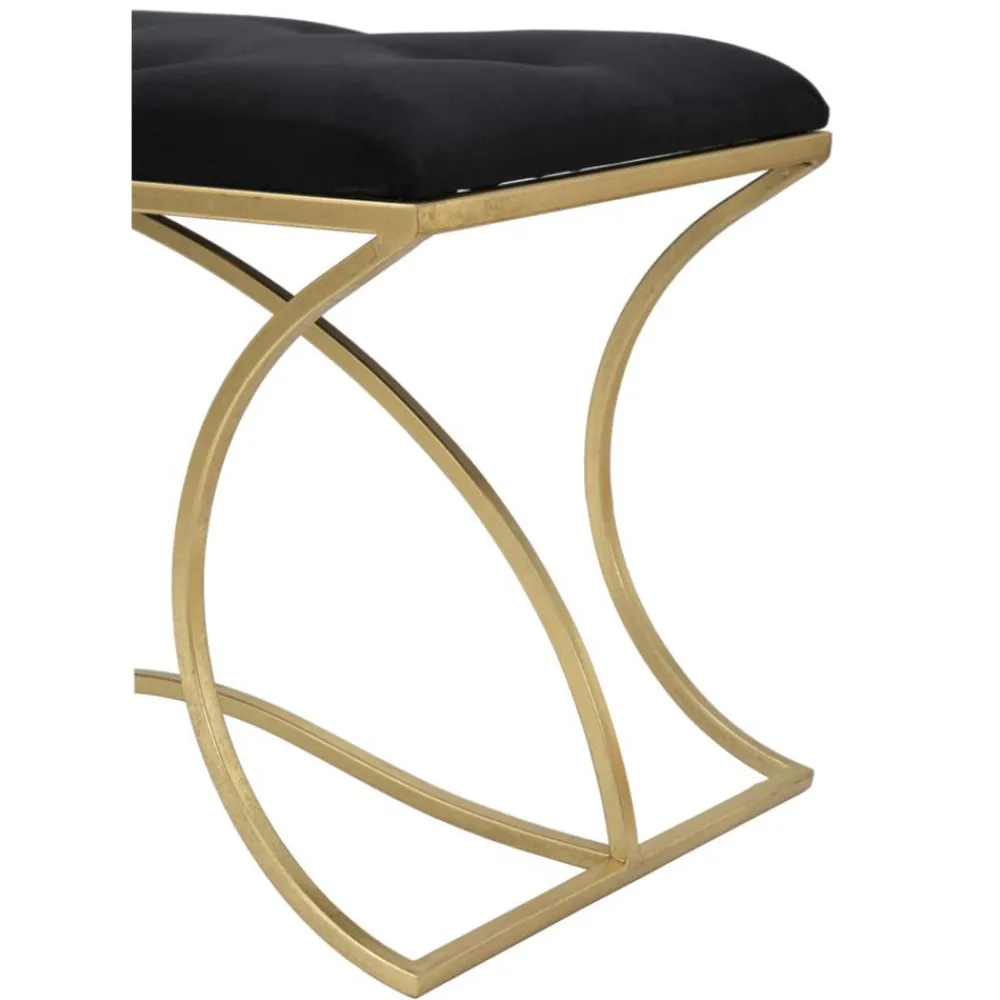 Viadurini Living Moderne Wohnzimmerbank-Goldene Bank mit Eisenstruktur und Sitz mit Stoffbezug - Symbol