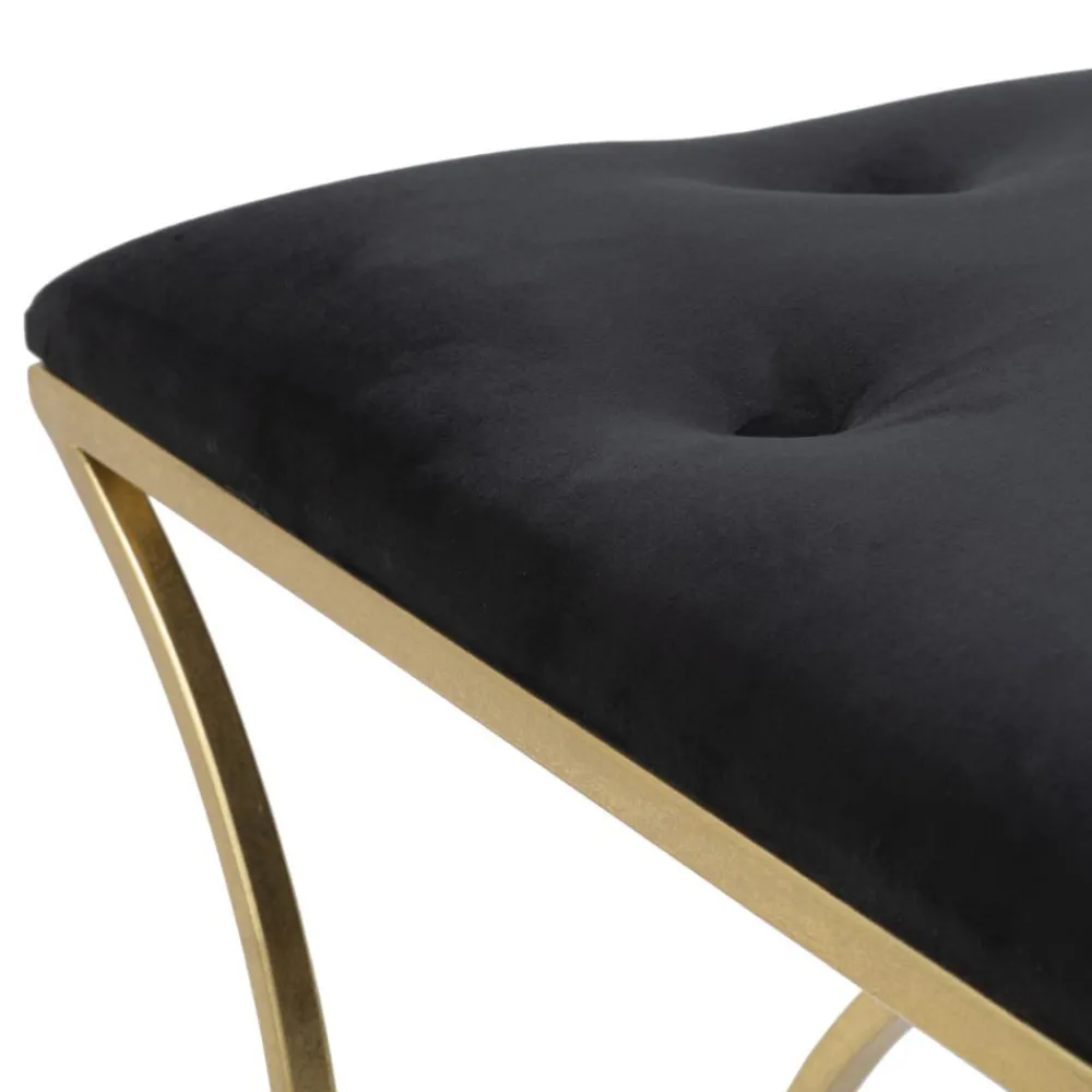 Viadurini Living Moderne Wohnzimmerbank-Goldene Bank mit Eisenstruktur und Sitz mit Stoffbezug - Symbol