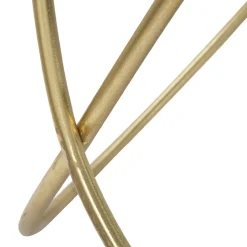 Viadurini Living Moderne Couchtische-Goldener Couchtisch aus Eisen mit runder schwarzer Glasplatte - Rebel