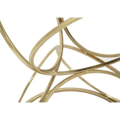 Viadurini Living Moderne Couchtische-Goldener Couchtisch mit Glasplatte und Eisengestell - Devon