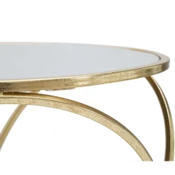 Viadurini Living Moderne Couchtische-Goldener Couchtisch mit Glasplatte und Eisengestell - Devon