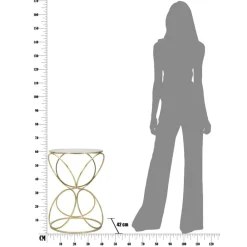 Viadurini Living Moderne Couchtische-Goldener Couchtisch mit Glasplatte und Eisengestell - Devon