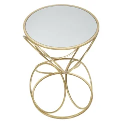 Viadurini Living Moderne Couchtische-Goldener Couchtisch mit Glasplatte und Eisengestell - Devon