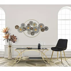 Viadurini Living Moderne Couchtische-Goldener rechteckiger Couchtisch aus Eisen mit Glasplatte - Symbol