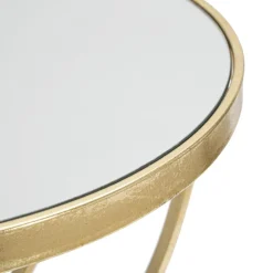 Viadurini Living Moderne Couchtische-Goldfarbener Couchtisch aus Eisen mit runder Spiegelplatte - Umari