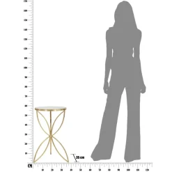 Viadurini Living Moderne Couchtische-Goldfarbener Couchtisch aus Eisen mit runder Spiegelplatte - Umari