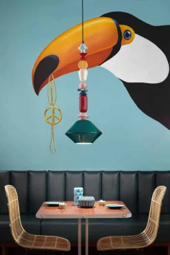 Ferroluce Designer Pendelleuchten-Grüne oder gelbe Keramik-Hängelampe Made in Italy - Lariat