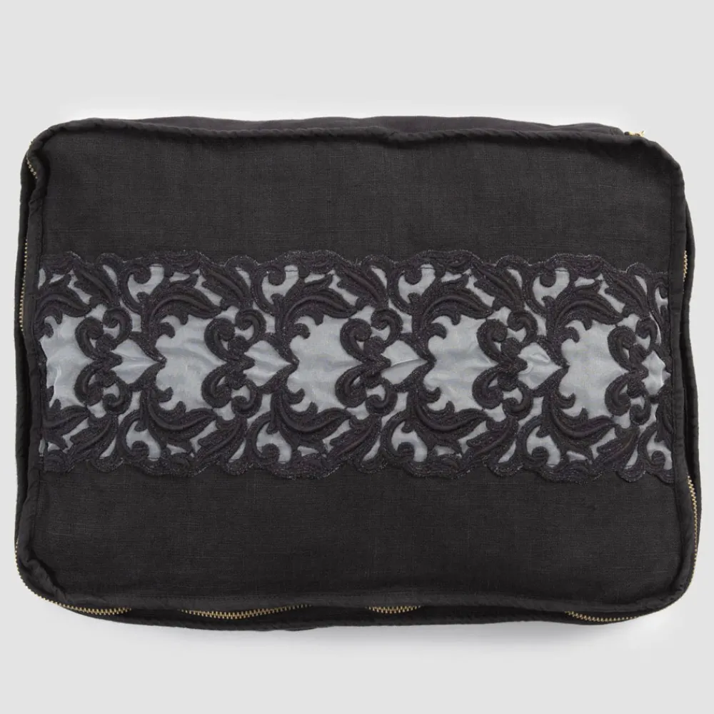 Viadurini Textile Italienische Mode-Große Hose aus Leinen und Baumwolle mit Farnese-Spitze und Reißverschluss, 2 Oberflächen - Mike