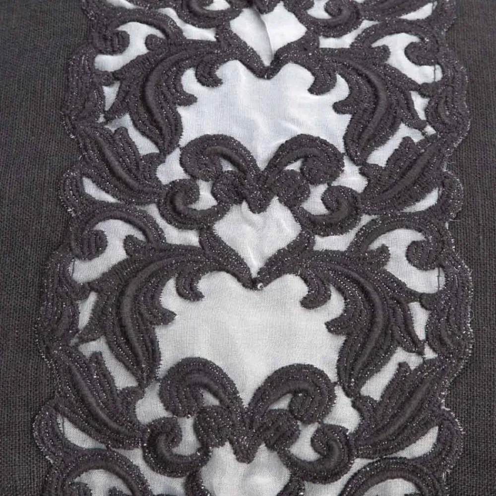 Viadurini Textile Italienische Mode-Große Hose aus Leinen und Baumwolle mit Farnese-Spitze und Reißverschluss, 2 Oberflächen - Mike