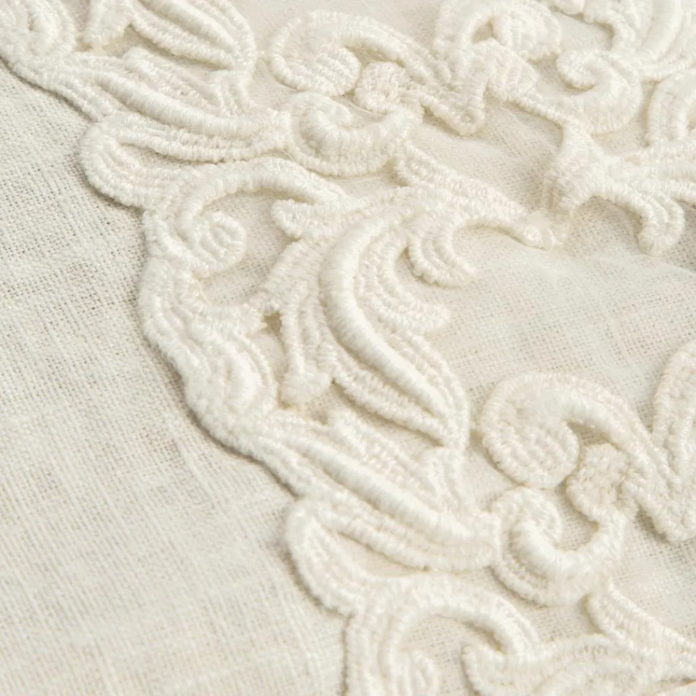 Viadurini Textile Italienische Mode-Große Hose aus Leinen und Baumwolle mit Farnese-Spitze und Reißverschluss, 2 Oberflächen - Mike