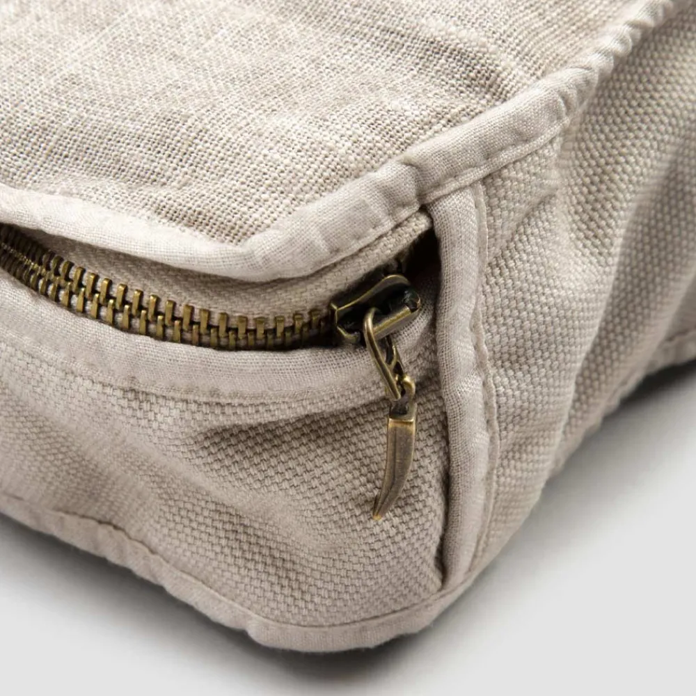 Viadurini Textile Italienische Mode-Große Kosmetiktasche für Frauen oder Reisen in Leinen und Luxusbaumwolle - Yeti