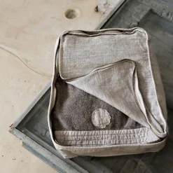 Viadurini Textile Italienische Mode-Große Kosmetiktasche für Frauen oder Reisen in Leinen und Luxusbaumwolle - Yeti