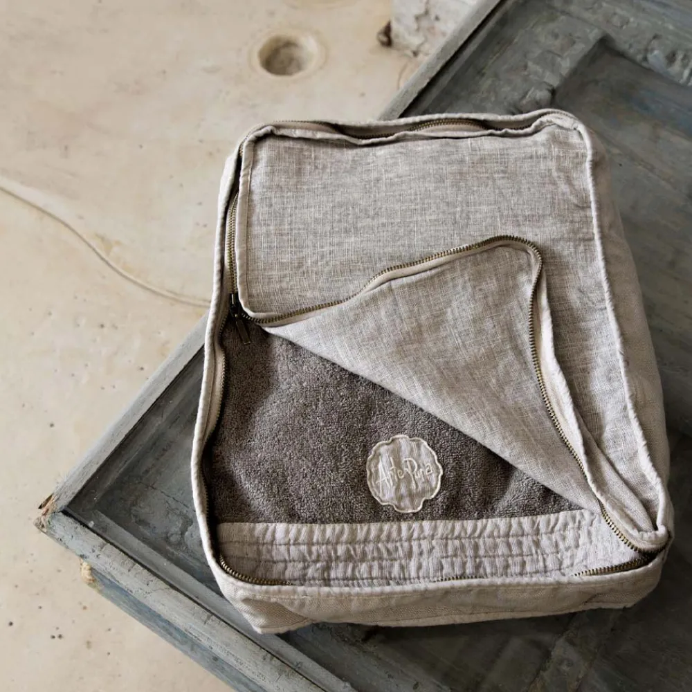 Viadurini Textile Italienische Mode-Große Kosmetiktasche für Frauen oder Reisen in Leinen und Luxusbaumwolle - Yeti