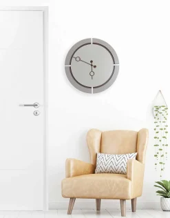 Viadurini Time Design Wanduhren-Große runde Wanduhr im modernen Design in Braun- und Beigeholz - Osvego