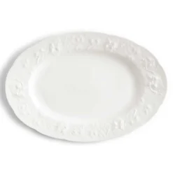 Viadurini Kitchen Küchenzubehör-Große Terrine und Tablett in weißem Porzellan verziert - Gimignano