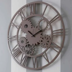 Viadurini Time Design Wanduhren-Große und runde schäbige farbige hölzerne Wanduhr - Mechanismus