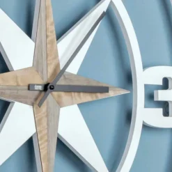 Viadurini Time Design Wanduhren-Große Wanduhr Design in Shabby White und Brown Wood - Scharnier