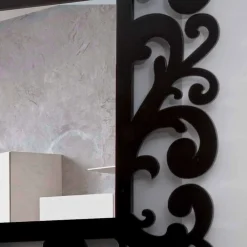 Viadurini Decor Wandspiegel-Großer rechteckiger Wandspiegel mit modernem Design aus schwarzem Holz - Manola