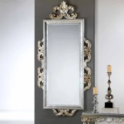 Viadurini Classic Wandspiegel-großer Repro Wandspiel in Altsilber 118x240 Guy