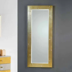 Viadurini Classic Standspiegel|Wandspiegel-großer Stand und Wandspiegelaus Blattsilber mit Swarovskisteinen Vivien