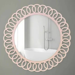 Viadurini Decor Wandspiegel-Großer Wandspiegel aus dekorativem und modernem Design in Pink Wood - Crown