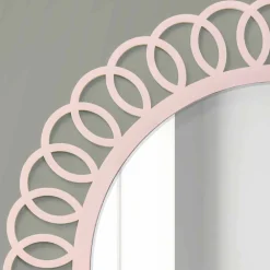 Viadurini Decor Wandspiegel-Großer Wandspiegel aus dekorativem und modernem Design in Pink Wood - Crown