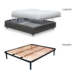 Viadurini Night Design Polsterbetten 120X190-Großes Bett mit gepolstertem Kopfteil und gepolsterten Füßen, hergestellt in Italien – Aaron