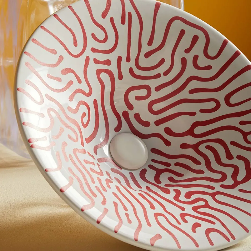 Viadurini Bathroom Keramikwaschbecken-Halbeinbauwaschbecken aus hochwertigem französischem Porzellan – Pausa