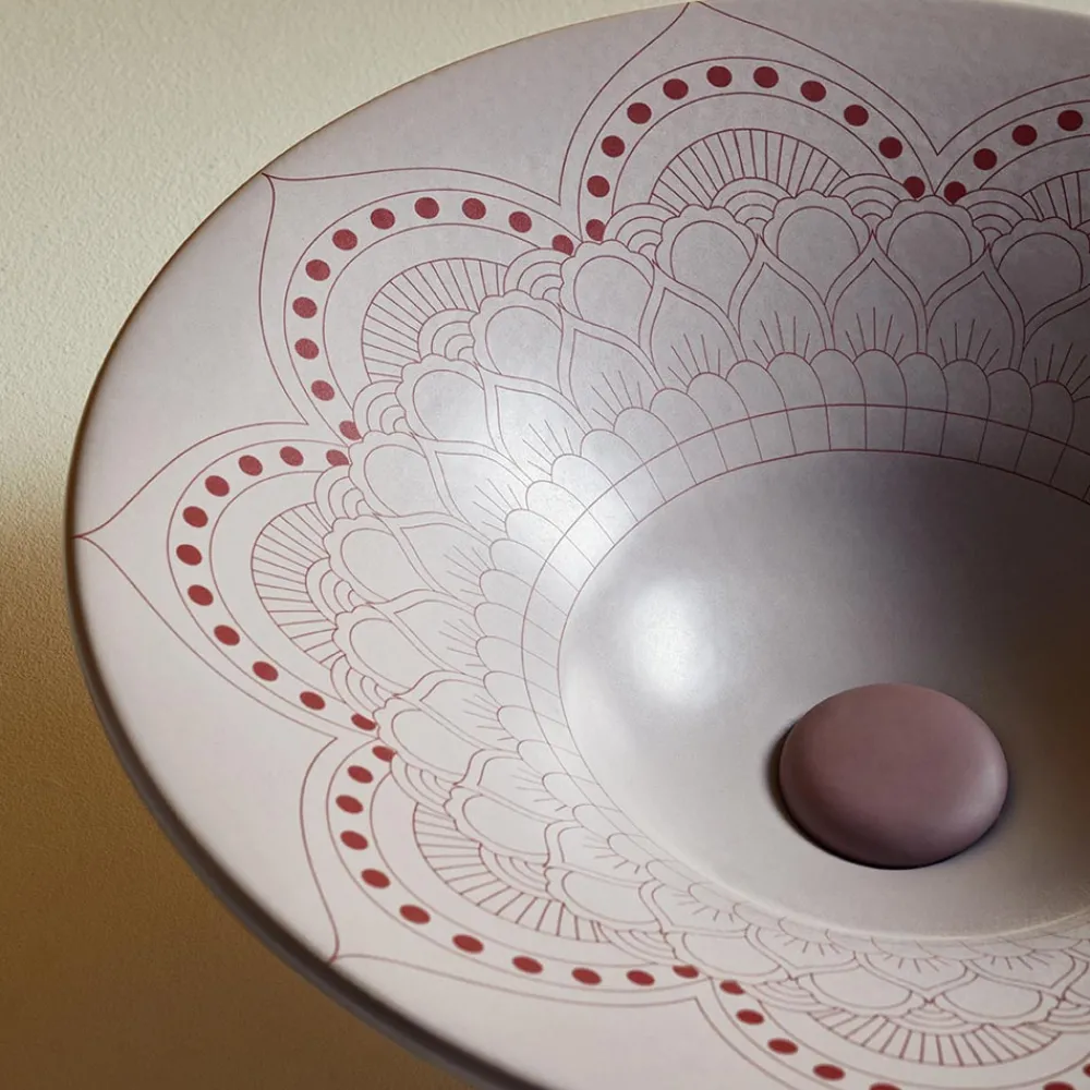 Viadurini Bathroom Keramikwaschbecken-Halbeinbauwaschbecken aus hochwertigem französischem Porzellan – Pausa