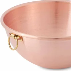 Viadurini Kitchen Kochgeschirr-Halbkugelförmige Bastardella aus massivem Kupfer mit Ring 22 cm - Giampiero