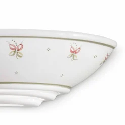 Ferroluce Vintage Wandleuchten-Halbmond-Wandleuchte aus Keramik, handbemalt, floral - Triest